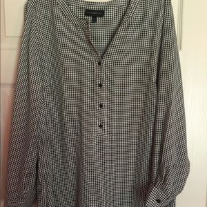 Lane Bryant 18/20, Houndstooth blouse, long sleeve
